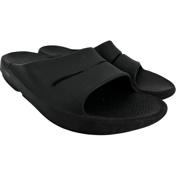 Oofos OOahh Slip On Slide Sandals Recovery OOfoam Rubber Black W10 M12 main image 5